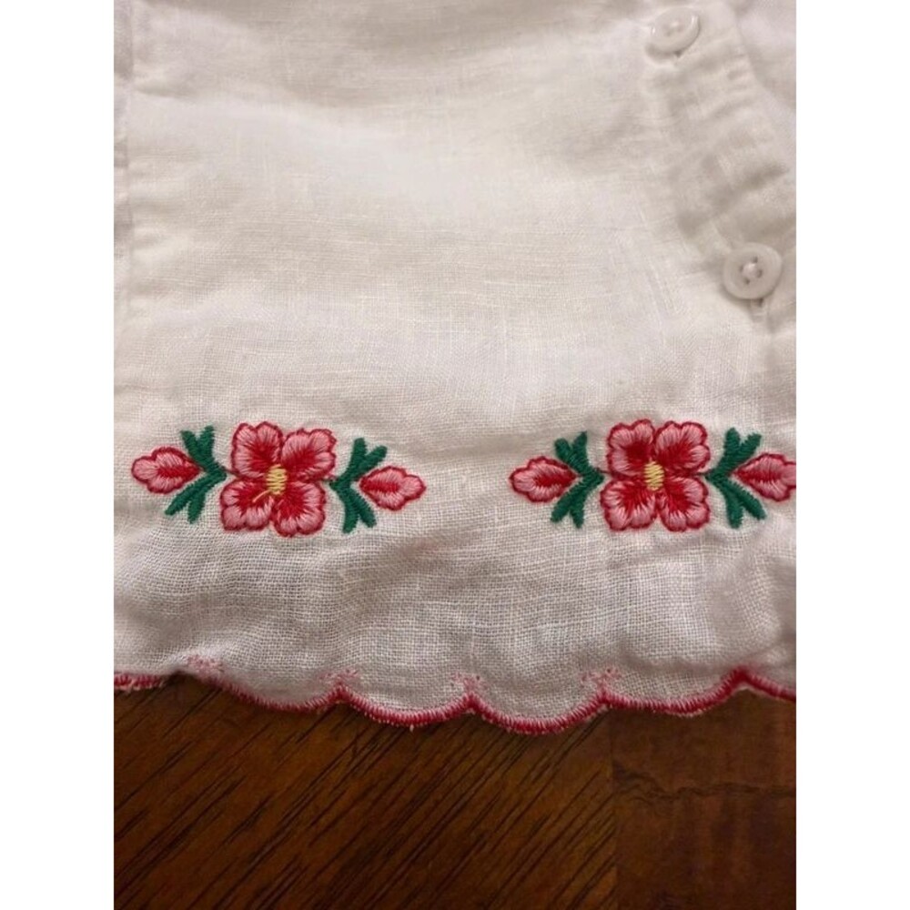 J.Crew Size 8 Embroidered Linen Mini Dress White Floral Cottagecore - Picture 7 of 14